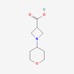 molecular formula C9H15NO3 B1426968 1-(Oxan-4-yl)azetidine-3-carboxylic acid CAS No. 1127402-33-8
