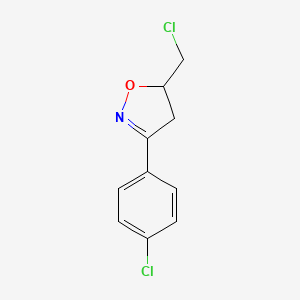 molecular formula C10H9Cl2NO B1426974 5-(Chloromethyl)-3-(4-chlorophenyl)-4,5-dihydro-1,2-oxazole CAS No. 62353-39-3