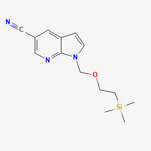 molecular formula C14H19N3OSi B1426990 1-((2-(三甲基甲硅烷基)乙氧基)甲基)-1H-吡咯并[2,3-b]吡啶-5-腈 CAS No. 1203953-27-8