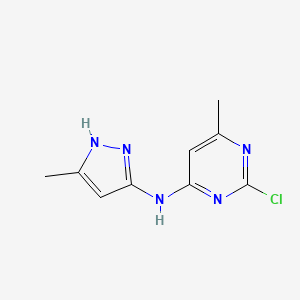 B1426999 2-chloro-6-methyl-N-(5-methyl-1H-pyrazol-3-yl)pyrimidin-4-amine CAS No. 851435-28-4
