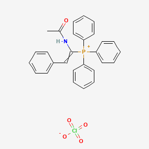 (1-Acetamido-2-phenylethenyl)(triphenyl)phosphanium perchlorate