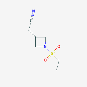 molecular formula C7H10N2O2S B1427021 2-(1-(Ethylsulfonyl)azetidin-3-ylidene)acetonitrile CAS No. 1187595-85-2