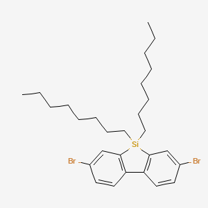 molecular formula C28H40Br2Si B1427023 3,7-Dibromo-5,5-dioctyl-5H-dibenzo[b,d]silole CAS No. 891182-24-4