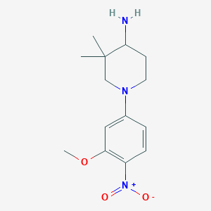 molecular formula C14H21N3O3 B1427032 1-(3-Methoxy-4-nitrophenyl)-3,3-dimethylpiperidin-4-amine CAS No. 1356963-09-1