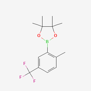 molecular formula C14H18BF3O2 B1427044 4,4,5,5-Tetramethyl-2-(2-methyl-5-(trifluoromethyl)phenyl)-1,3,2-dioxaborolane CAS No. 1030832-71-3