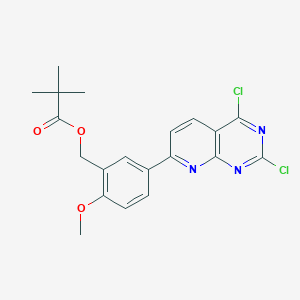molecular formula C20H19Cl2N3O3 B1427046 (5-{2,4-二氯吡啶并[2,3-d]嘧啶-7-基}-2-甲氧基苯基)甲基 2,2-二甲基丙酸酯 CAS No. 1201798-97-1