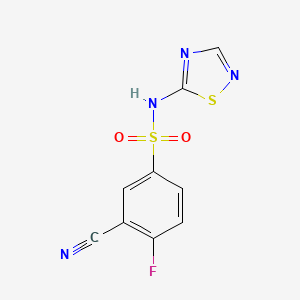 molecular formula C9H5FN4O2S2 B1427068 3-氰基-4-氟-N-(1,2,4-噻二唑-5-基)苯磺酰胺 CAS No. 1235406-40-2