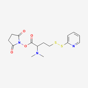 B1427073 2,5-Dioxopyrrolidin-1-yl 2-(dimethylamino)-4-(pyridin-2-yldisulfanyl)butanoate CAS No. 1193111-73-7