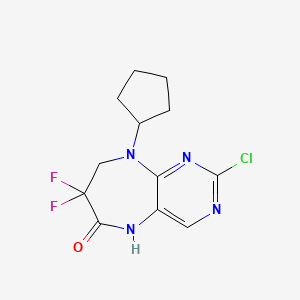 B1427090 2-Chloro-9-cyclopentyl-7,7-difluoro-8,9-dihydro-5H-pyrimido[4,5-B][1,4]diazepin-6(7H)-one CAS No. 1062246-01-8