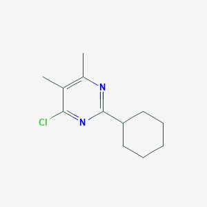 molecular formula C12H17ClN2 B1427096 4-Chloro-2-cyclohexyl-5,6-dimethylpyrimidine CAS No. 1059172-90-5