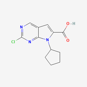 molecular formula C12H12ClN3O2 B1427137 2-氯-7-环戊基-7H-吡咯并[2,3-d]嘧啶-6-羧酸 CAS No. 1211443-58-1