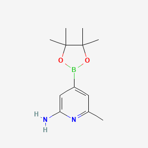 B1427145 6-Methyl-4-(4,4,5,5-tetramethyl-1,3,2-dioxaborolan-2-yl)pyridin-2-amine CAS No. 1214242-09-7