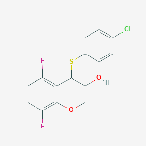 molecular formula C15H11ClF2O2S B1427147 4-((4-氯苯基)硫代)-5,8-二氟色满-3-醇 CAS No. 944944-61-0