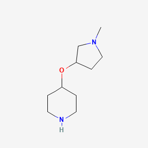 molecular formula C10H20N2O B1427155 4-[(1-甲基吡咯烷-3-基)氧基]哌啶 CAS No. 1211575-84-6