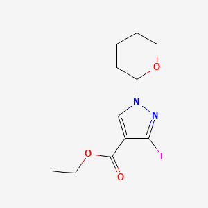 molecular formula C11H15IN2O3 B1427167 3-碘-1-(四氢-2H-吡喃-2-基)-1H-吡唑-4-羧酸乙酯 CAS No. 1190060-37-7