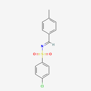 molecular formula C14H12ClNO2S B1427170 4-氯-N-[(4-甲基苯基)亚甲基]苯-1-磺酰胺 CAS No. 468080-03-7