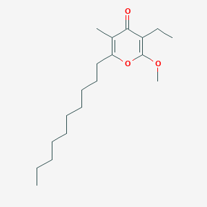 molecular formula C19H32O3 B14271717 2-Decyl-5-ethyl-6-methoxy-3-methyl-4H-pyran-4-one CAS No. 126622-65-9