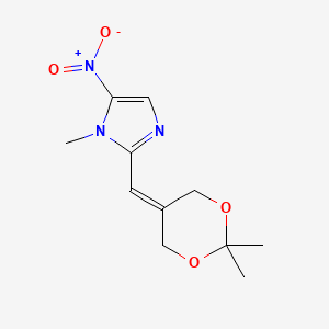 molecular formula C11H15N3O4 B14271749 1H-Imidazole, 2-((2,2-dimethyl-1,3-dioxan-5-ylidene)methyl)-1-methyl-5-nitro- CAS No. 139157-69-0