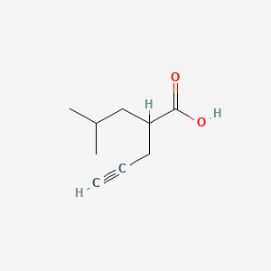 molecular formula C9H14O2 B14271759 2-(2-Methylpropyl)pent-4-ynoic acid CAS No. 176638-59-8