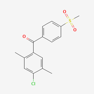 molecular formula C16H15ClO3S B1427176 (4-Chloro-2,5-dimethyl-phenyl)-(4-methylsulfonylphenyl)methanone CAS No. 1280729-47-6