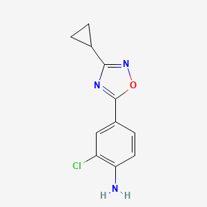 molecular formula C11H10ClN3O B1427177 2-Chloro-4-(3-cyclopropyl-1,2,4-oxadiazol-5-yl)aniline CAS No. 1339515-32-0