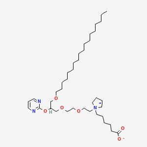 6-[1-[2-[2-(3-Octadecoxy-2-pyrimidin-2-yloxypropoxy)ethoxy]ethyl]pyrrolidin-1-ium-1-yl]hexanoate