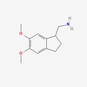 molecular formula C12H17NO2 B14271863 5,6-Dimethoxyindan-1-methylamine 