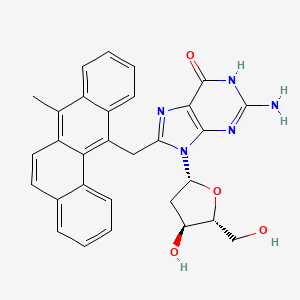 molecular formula C30H27N5O4 B14271872 2-amino-9-[(2R,4S,5R)-4-hydroxy-5-(hydroxymethyl)oxolan-2-yl]-8-[(7-methylbenzo[a]anthracen-12-yl)methyl]-1H-purin-6-one 