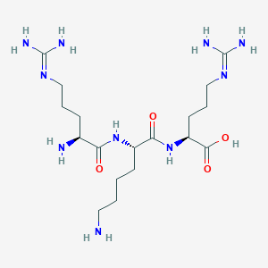 molecular formula C18H38N10O4 B14271948 (2S)-2-[[(2S)-6-amino-2-[[(2S)-2-amino-5-(diaminomethylideneamino)pentanoyl]amino]hexanoyl]amino]-5-(diaminomethylideneamino)pentanoic acid CAS No. 174899-35-5