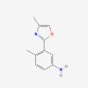 molecular formula C11H12N2O B1427196 4-甲基-3-(4-甲基-1,3-恶唑-2-基)苯胺 CAS No. 1339691-72-3