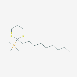 molecular formula C16H34S2Si B14271991 Trimethyl(2-nonyl-1,3-dithian-2-YL)silane CAS No. 141186-07-4