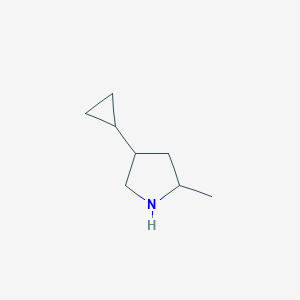 molecular formula C8H15N B1427207 4-Cyclopropyl-2-methylpyrrolidine CAS No. 1339465-54-1