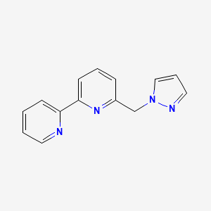 molecular formula C14H12N4 B14272131 6-[(1H-Pyrazol-1-yl)methyl]-2,2'-bipyridine CAS No. 135853-34-8