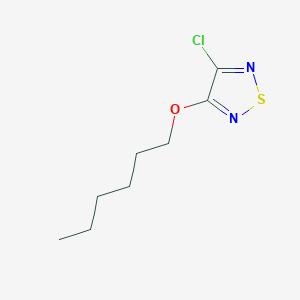 molecular formula C8H13ClN2OS B14272148 3-Chloro-4-hexyloxy-1,2,5-thiadiazole CAS No. 178369-94-3