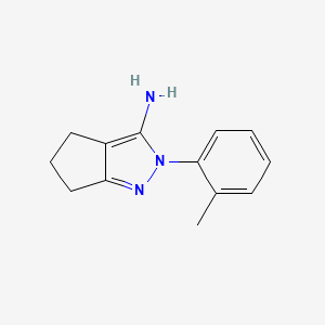 molecular formula C13H15N3 B1427215 2-(2-甲苯基)-2H,4H,5H,6H-环戊[c]吡唑-3-胺 CAS No. 1486287-29-9