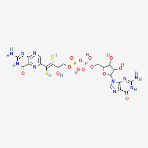 molecular formula C20H24N10O13P2S2 B14272181 [[(E)-4-(2-amino-4-oxo-3H-pteridin-6-yl)-2-hydroxy-3,4-bis(sulfanyl)but-3-enoxy]-hydroxyphosphoryl] [5-(2-amino-6-oxo-1H-purin-9-yl)-3,4-dihydroxyoxolan-2-yl]methyl hydrogen phosphate CAS No. 128007-95-4