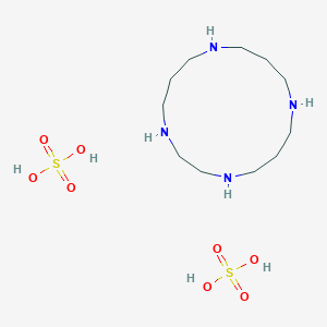 molecular formula C11H30N4O8S2 B14272200 Sulfuric acid;1,4,8,12-tetrazacyclopentadecane CAS No. 134364-74-2