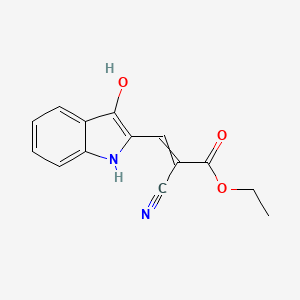 molecular formula C14H12N2O3 B14272263 Ethyl 2-cyano-3-(3-hydroxy-1H-indol-2-yl)prop-2-enoate CAS No. 136429-63-5