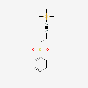 molecular formula C14H20O2SSi B14272319 Trimethyl[4-(4-methylbenzene-1-sulfonyl)but-1-yn-1-yl]silane CAS No. 137917-97-6