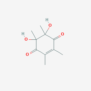 molecular formula C10H14O4 B14272354 5,6-Dihydroxy-2,3,5,6-tetramethylcyclohex-2-ene-1,4-dione CAS No. 139553-27-8