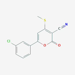 molecular formula C13H8ClNO2S B14272418 6-(3-Chlorophenyl)-4-(methylsulfanyl)-2-oxo-2H-pyran-3-carbonitrile CAS No. 144361-58-0