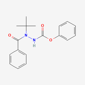 molecular formula C18H20N2O3 B14272423 Hydrazinecarboxylic acid, 2-benzoyl-2-(1,1-dimethylethyl)-, phenyl ester CAS No. 170102-27-9