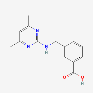 molecular formula C14H15N3O2 B1427243 3-{[(4,6-二甲基嘧啶-2-基)氨基]甲基}苯甲酸 CAS No. 1184598-04-6