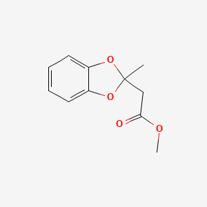 molecular formula C11H12O4 B1427248 Methyl (2-methyl-1,3-benzodioxol-2-yl)acetate CAS No. 50836-24-3