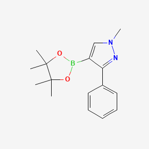 molecular formula C16H21BN2O2 B1427259 1-methyl-3-phenyl-4-(4,4,5,5-tetramethyl-1,3,2-dioxaborolan-2-yl)-1H-pyrazole CAS No. 1002334-06-6