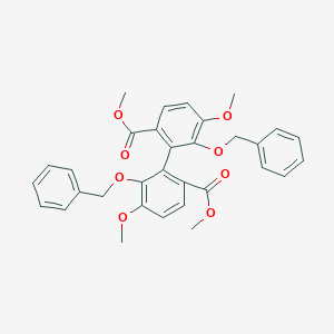 molecular formula C32H30O8 B142726 Methyl 4-methoxy-2-(3-methoxy-6-methoxycarbonyl-2-phenylmethoxyphenyl)-3-phenylmethoxybenzoate CAS No. 135586-22-0