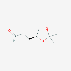 molecular formula C8H14O3 B14272605 (4R)-2,2-Dimethyl-1,3-dioxolane-4-propanal CAS No. 133008-09-0