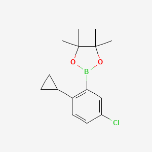 molecular formula C15H20BClO2 B1427262 2-(5-Chloro-2-cyclopropylphenyl)-4,4,5,5-tetramethyl-1,3,2-dioxaborolane CAS No. 1486485-28-2