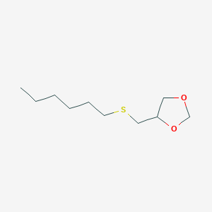 molecular formula C10H20O2S B14272630 4-[(Hexylsulfanyl)methyl]-1,3-dioxolane CAS No. 138163-99-2