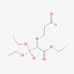 molecular formula C11H21O7P B14272636 Ethyl (diethoxyphosphoryl)(3-oxopropoxy)acetate CAS No. 138611-33-3